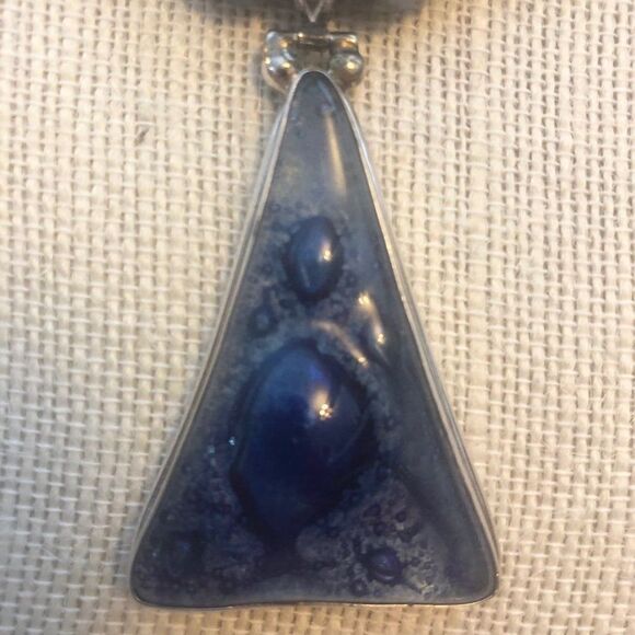 Blue Lapis And Silver Pendant Necklace - Picture 3 of 7
